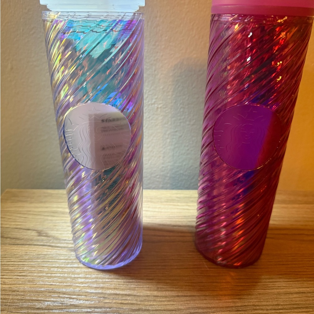 Starbucks Iridescent and Pink Tumblers- Set of 2